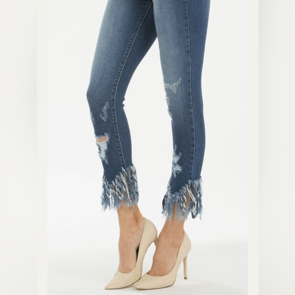 Kancan Ankle Skinny Frayed Hem Jeans Size 3/25 - Picture 2 of 7